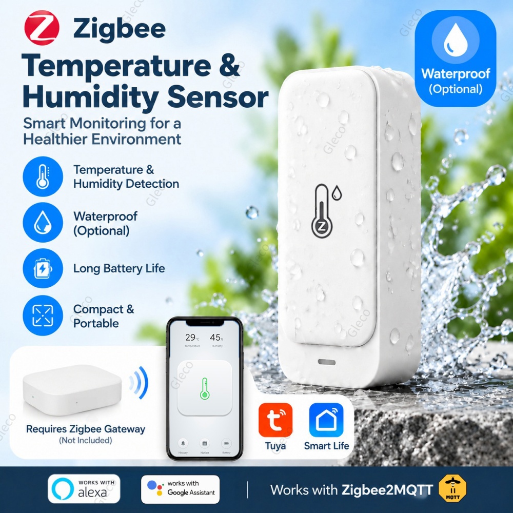 Smart Home Automation Kit - Zigbee TUYA Waterproof Temperature Humidity Sensor