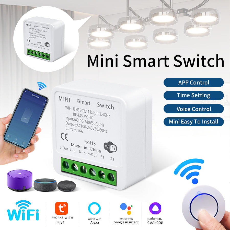 RF433Mhz 16A/20A Tuya WiFi Sma - Smart Light Switch Wifi recension och pris
